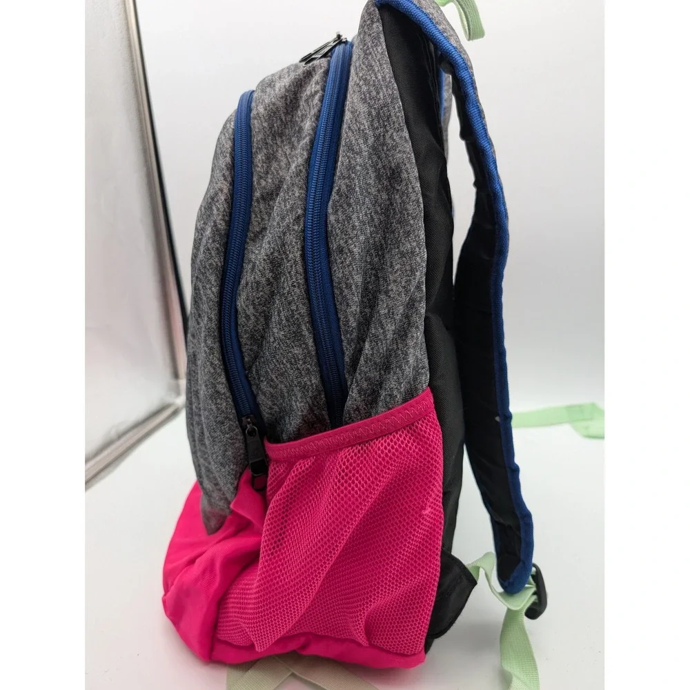 Adidas Backpack Gray Pink Heathered School Bag Multi Pocket Mint Straps
